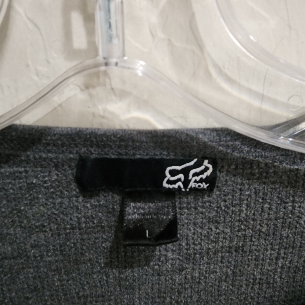 💜 FOX RACING Gray Thermal Long Sleeve Shirt - Picture 4 of 5